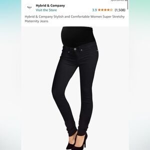 Black maternity skinny jeans.